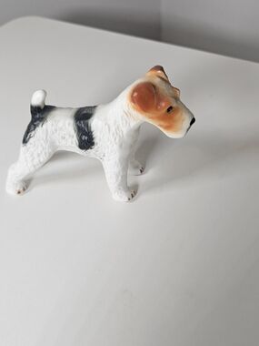 Dog Figurine Decor - White and Brown Pet Statue